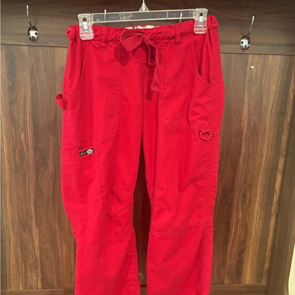 Koi Red Women's scrub set with Floral Accent - Picture 4 of 8